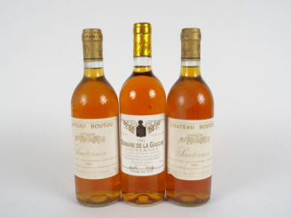 Vente aux enchères 3 BOUTEILLES SAUTERNES : 1 DOMAINE DE LA GAUCHE CRÈME DE TÊTE 1991 / 2
