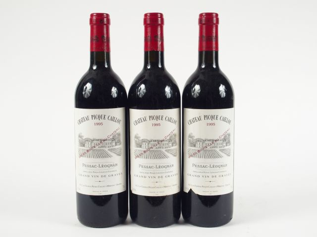3 BOUTEILLES CHÂTEAU PICQUE CAILLOU GRAVES - 1995 - 1 ELA