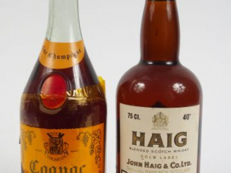 Vente aux enchères 2 BOUTEILLES : 1 FINE CHAMPAGNE TEXIER ET - 1 WHISKY HAIG GOLD LABEL