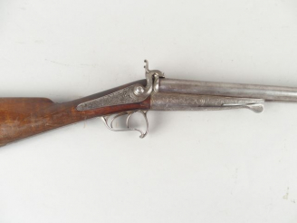 Vente aux enchères 178- Fusil juxtaposé à broche calibre 16 fabrication « DABADIE » à « T