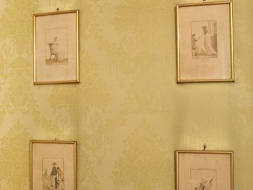 Quatre gravures en couleur de style Directoire