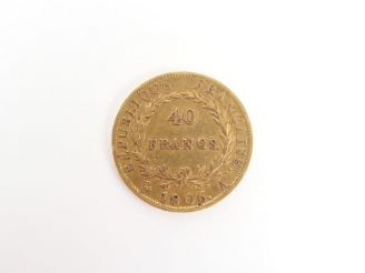 Vente aux enchères Pièce de 40 Francs or, Napoléon Empereur, 1806-A. Poids: 12,9gr