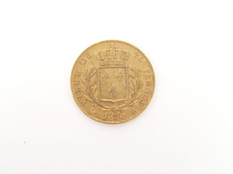Vente aux enchères Pièce de 20 Francs or, Louis XVIII, 1814-A. Poids: 6,4gr