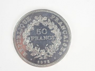 Vente aux enchères Pièce de 50 Francs argent, Hercule 1978. Poids: 30,1gr