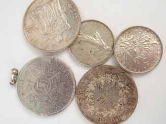 Vente aux enchères 2 pièces argent de 10 francs Hercule, 2 pièces argent de 5 francs Seme