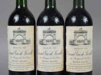 Vente aux enchères 3 BOUTEILLES - CHÂTEAU LEOVILLE LAS CASES GCC ST JULIEN NOTE PARKER 10