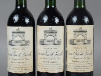 Vente aux enchères 3 BOUTEILLES - CHÂTEAU LEOVILLE LAS CASES GCC ST JULIEN NOTE PARKER 10