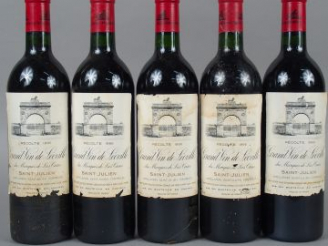 Vente aux enchères 5 BOUTEILLES - CHÂTEAU LEOVILLE LAS CASES GCC ST JULIEN NOTE PARKER 10