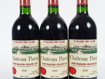 3 BOUTEILLES - CHÂTEAU PAVIE 1ER GCC ST EMILION - 1989