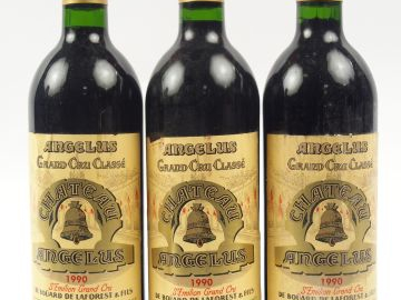 3 BOUTEILLES - CHÂTEAU L'ANGELUS 1ER GCC ST EMILION NOTE PARKER 99/100
