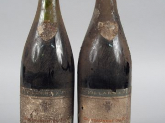 Vente aux enchères 2 BOUTEILLES - CHATEAUNEUF DU PAPE VILLARS PRESUMEE 1920 - 4 et 5 CM/B