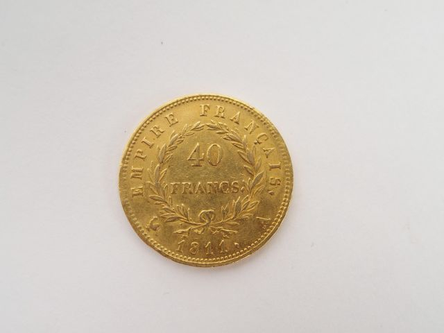 Pièce de 40 Francs or, Napoléon Empereur tête laurée, 1811-A. Poids: 1