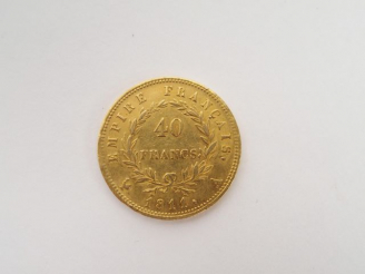 Vente aux enchères Pièce de 40 Francs or, Napoléon Empereur tête laurée, 1811-A. Poids: 1