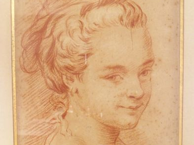 Ecole française XVIIIe d'après Carl van Loo, "Portrait de jeune fille"