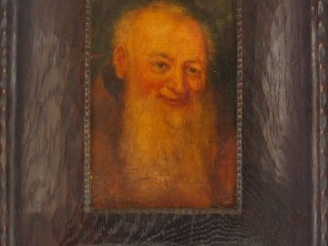 Vente aux enchères A. GROSSMANN, " Le moine ". Huile sur panneau, signée en bas à gauche,