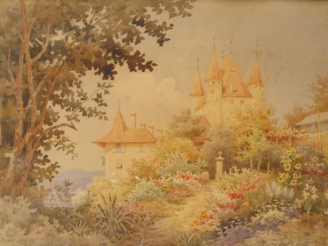 Vente aux enchères Claude SPERO, " Jardin fleuri ". Aquarelle signée en bas à gauche. 38 