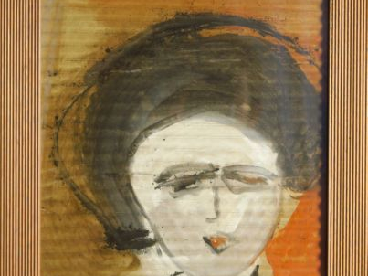 Deux encadrements 'Portrait de femme' et 'Etude de nu'. Techniques mix