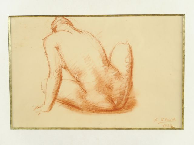 R. WEWICK 'Etude de nu'. Sanguine, signée en bas à droite et datée 192
