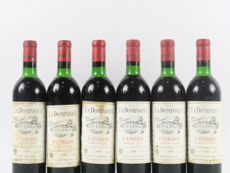 Vente aux enchères 6 BOUTEILLES CHÂTEAU LA DOMINIQUE GCC ST EMILION - 1970 - LB