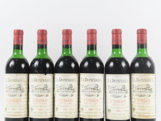 Vente aux enchères 6 BOUTEILLES CHÂTEAU LA DOMINIQUE GCC ST EMILION - 1970 - 1 LB/2 HEP/3