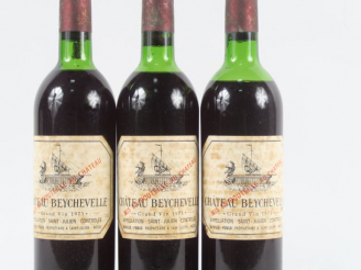 Vente aux enchères 3 BOUTEILLES CHÂTEAU BEYCHEVELLE GCC ST JULIEN - 1973 - 1 LB/1 HEP/1 M