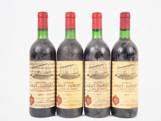 Vente aux enchères 4 BOUTEILLES CHÂTEAU HAUT SURGET LALANDE DE POMEROL - 1973 - BG/EA
