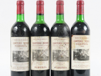 Vente aux enchères 4 BOUTEILLES CHÂTEAU NENIN POMEROL - 1975 - 1 LB/3 HEP/ELT