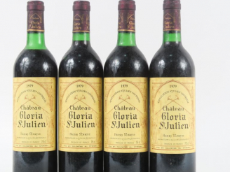 Vente aux enchères 4 BOUTEILLES CHÂTEAU GLORIA ST JULIEN - 1979 - 3 BG/1 LB