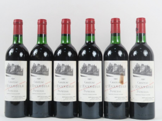 Vente aux enchères 6 BOUTEILLES CHÂTEAU L'ÉVANGILE POMEROL - 1981 - BG - 1 ELT