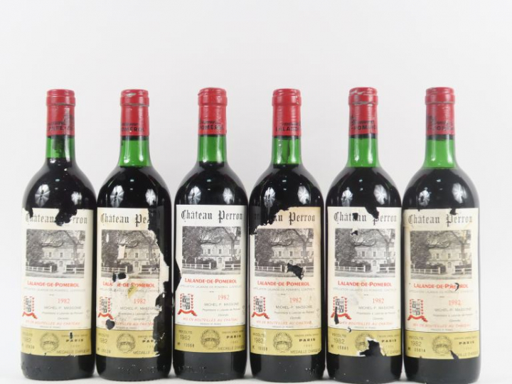 6 BOUTEILLES CHÂTEAU PERRON LALANDE DE POMEROL - 1982 - BG/EA