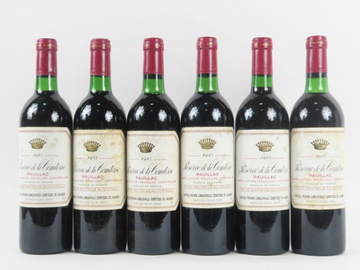 6 BOUTEILLES RÉSERVE DE LA COMTESSE PAUILLAC - 1983 - BG