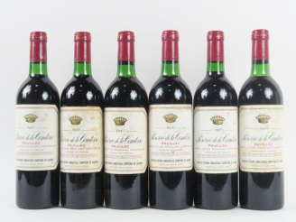 Vente aux enchères 6 BOUTEILLES RÉSERVE DE LA COMTESSE PAUILLAC - 1983 - BG