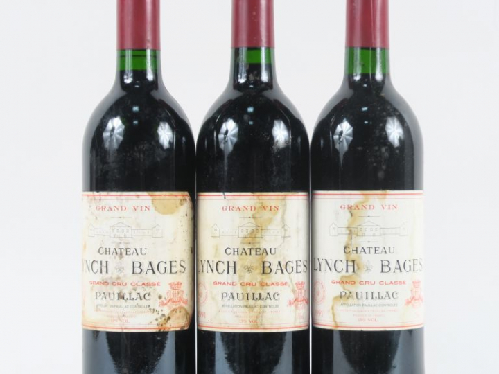 3 BOUTEILLES CHÂTEAU LYNCH BAGES GCC PAUILLAC - 1991 - ET