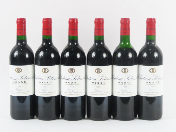 6 BOUTEILLES CHÂTEAU POTENSAC MEDOC - 1993 - 1 HEP