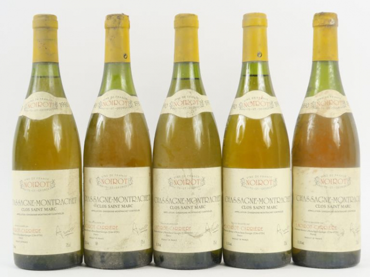 5 BOUTEILLES CHASSAGNE MONTRACHET 'CLOS SAINT MARC' A. NOIROT CARRIÈRE