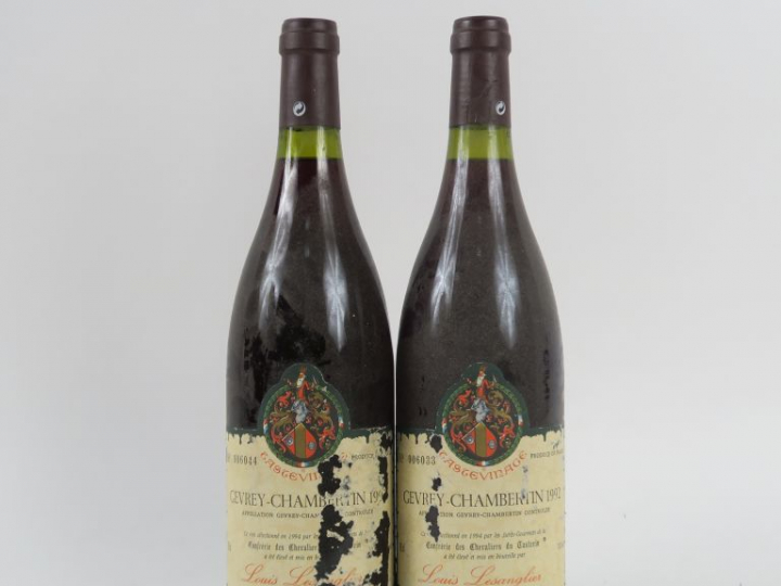 2 BOUTEILLES GEVREY CHAMBERTIN LOUIS LESANGLIER - 1992 - 1 EA