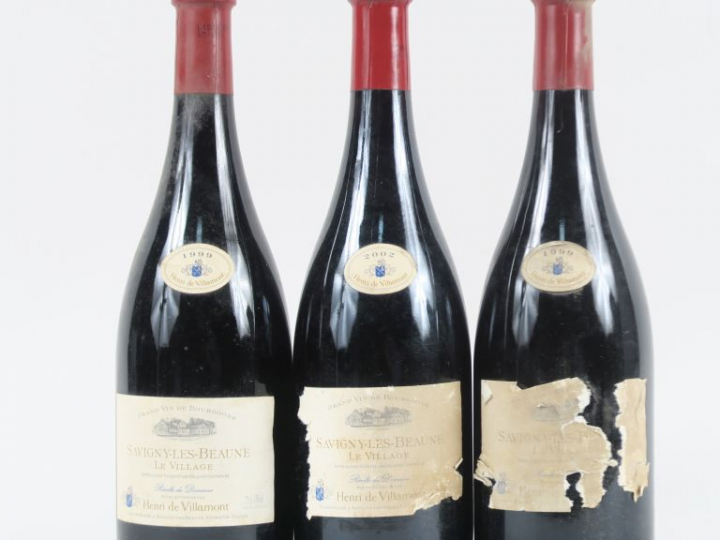 3 BOUTEILLES SAVIGNY LES BEAUNE 'LE VILLAGE' HENRI DE VILLAMONT - 2 de