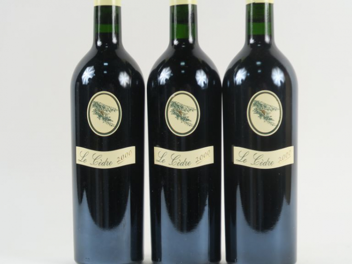 3 BOUTEILLES LE CÈDRE CAHORS - 2000