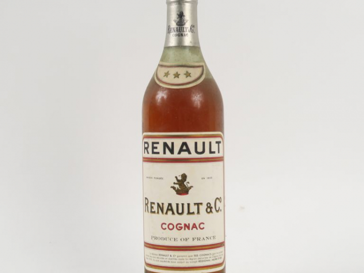 1 VIEILLE BOUTEILLE COGNAC RENAULT - CAPS ÉTAIN