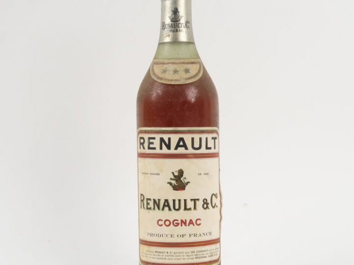 1 VIEILLE BOUTEILLE COGNAC RENAULT - CAPS ÉTAIN