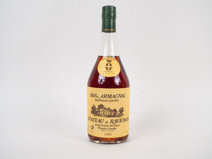 1 BOUTEILLE BAS ARMAGNAC CHÂTEAU DE RAVIGNAN 45° - 1989 - MISE : 24 AV