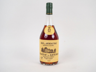 Vente aux enchères 1 BOUTEILLE BAS ARMAGNAC CHÂTEAU DE RAVIGNAN 45° - 1989 - MISE : 24 AV