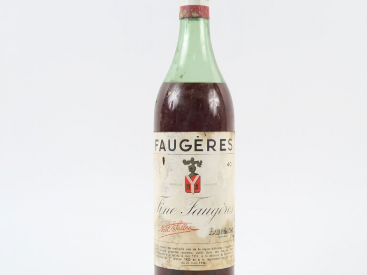 1 VIEILLE BOUTEILLE FINE FAUGÈRES NOËL SALLES - CAPS ETAIN