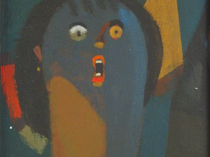 Seif WANLY 'Chanteuse d'opéra'. Huile sur panneau, signée en bas à dro