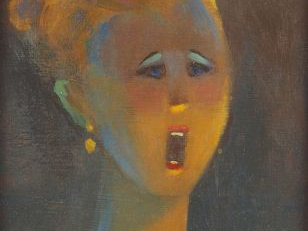 Seif WANLY 'Chanteuse d'opéra'. Huile sur panneau, signée en bas à dro