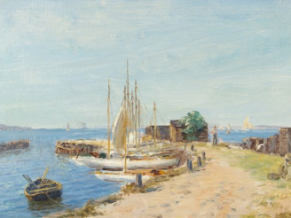 Vente aux enchères LUBBERS 'Bateaux à voile'. Huile sur toile, signée en bas à gauche. 27