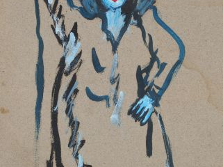 Kees VAN DONGEN. 'Portrait de jeune femme'. Gouache, signée en bas à d