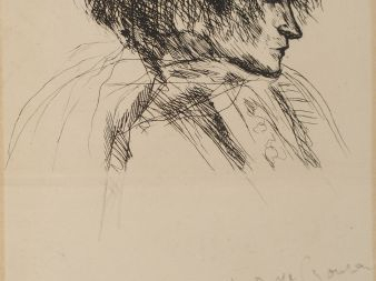 DUNOYER DE SEGONZAC 'Portrait'. Dessin au lavis