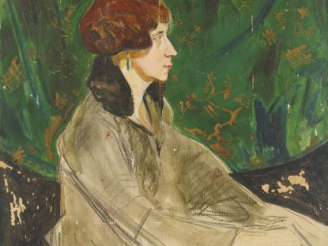 Vente aux enchères Mario CAVAGLIERI 'La pianiste hollandaise à Munich'. Huile et fusain s