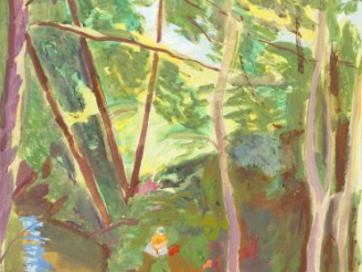 Vente aux enchères Mario CAVAGLIERI 'La pêche'. Gouache sur papier signée en bas à droite